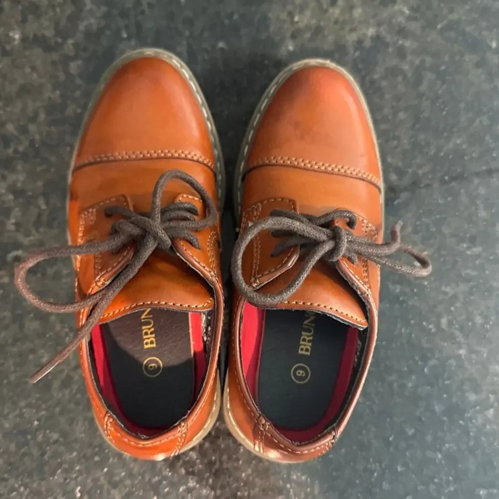 Bruno Mars Toddler Boys Brown Dress Shoes Size 9 T